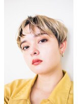 ピズム(PISM) 小顔センターパートイメチェンショート/外国人風カラー