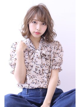 オーロ 宝塚店(ORO) オリーブカラーハイライトカラー小顔セミウェットウェーブ