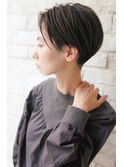 大人可愛い20代30代40代黒髪前下がりショートボブ丸みショート◎