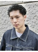 ワイルドアップバング刈り上げツーブロックオールバック