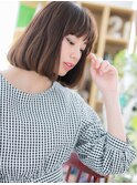 前下がり小顔ダークアッシュ切りっぱなしボブc5川口20代30代40代