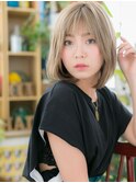 外国人風インナーハイライト前下がりミニボブc5浦和10代20代30代