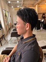 メンズカット バイ ソイクフ(メンズカット by SOY-KUFU) MEN'SHAIRアッシュブラックカルマパーマダークアッシュ