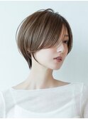 前髪　イメチェン　髪質改善　ショートボブ　透明感カラー　美髪