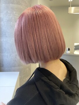 ルーブ トウキョウ(Loob. TOKYO) ハイトーンボブミルクティーベージュピンクベージュダブルカラー