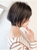 エアリー大人美人ショートボブ後れ毛ダークアッシュ20代30代40代