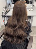 韓国 くびれロング レイヤー ワンホンヘア 小顔前髪