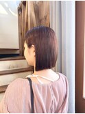 オレンジブラウンワンカラーブリーチなしベージュ透明感艶カラー