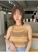 顔まわりレイヤー×切りっぱなしボブ