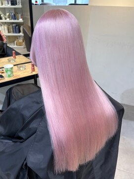 ベレーザ 渋谷(BELEZA) 15417ブリーチ＆ダブルカラーラベンダーピンクレイヤーロング