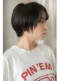 □アッシュブラック丸みショートマッシュ404越谷10代20代30代