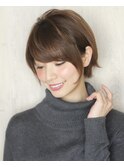 暗めカラーグランマッシュショートボブ