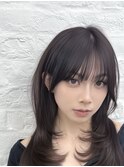 韓国ヘア　透明感カラー　2wayバング  レイヤーカット   顔周り