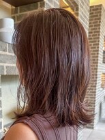 トップヘアーラウンジ 知立(TOP HAIR Lounge)&nbsp;知立白髪ぼかしミディアムレイヤーウルフヘアチェリーブラウン