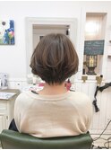 大人可愛い丸みショートボブ