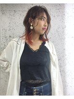 ノア ヘアデザイン 町田店(noa Hair Design)&nbsp;ミディアムレイヤー×ピンクグラデーション