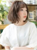 オン眉前下がりくせ毛風カットウルフパーマa戸頭20代30代40代