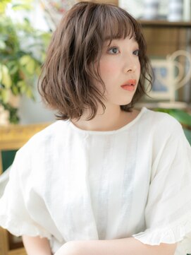 カバーヘア イヴ 戸頭店(COVER HAIR EVE) オン眉前下がりくせ毛風カットウルフパーマa戸頭20代30代40代