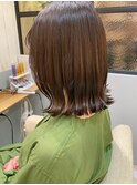【藤原三知代】大人ブラウンの切りっぱボブ