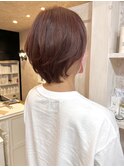 福山市美容室Caary ピンクブラウン エレガント レイヤースタイル