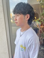 トップヘアーヒルズ 安城(TOP HAIR HILLS)&nbsp;メンズもマッシュウルフにパーマでしょ！/アッシュブラック