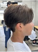 メンズ/アップバング/ツーブロックマッシュ/束感ショート波巻き