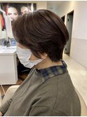 ピンクブラウンカラー×ハンサムショート