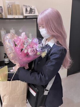 ペレ 渋谷(PELE) イメチェン/ホワイトブロンド/外ハネボブ/ワイドバング/渋谷