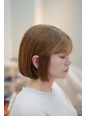 切りっぱなしボブ×流し前髪　似合わせカット