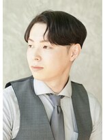 にもう&nbsp;ブルーブラック 韓国センターパート ニュアンスパーマ