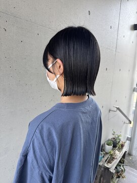 アチーブティルスマートサロン 豊川末広通店(achieve till Smart Salon) 切りっぱなし小顔ミニボブ黒髪透明感ストレートヘア20代30代40代