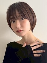 梅雨対策髪質改善カラーウルフショートヘアッシュグレージュ40代