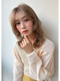 ダブルカラー/ブロンドウルフパーマ小顔レイヤー春カラーp北浦和