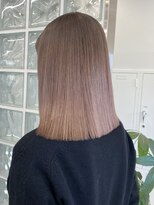 サンク 原宿 表参道(cinq) 原宿ベージュカラーケアブリーチレイヤーカットミルクティー前髪