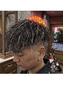 スキンフェード×パイルツイスト×ホワイトメッシュ
