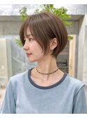 透明感カラー ボブ 前髪 ショート カラー ブリーチ&ダブルカラー