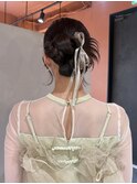 結婚式シニヨンヘアセット