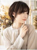 暗髪グレージュブラウン大人ショートヘアマッシュウルフ30代c9