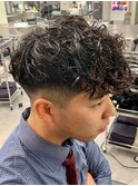 フェザーパーマサーフカール刈り上げセンターパート
