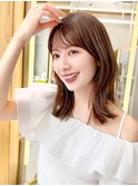 2wayバング 韓国前髪 シースルー ミディアム くびれヘア 顔周り