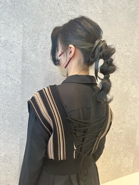 アース 三軒茶屋店(HAIR&MAKE EARTH) 三軒茶屋_レディース_セミロング_ヘアアレンジ_ヘアセット_小顔