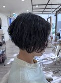 ハンサムショート/波巻きパーマ