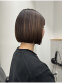 切りっぱなしボブミニボブぱつっとボブ暗髪ボブ/新宿/ショート