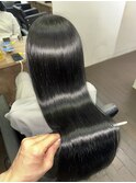 髪質改善　髪質改善カラー　黒髪ストレート　うるつや　ヘアケア