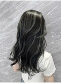 コントラスト極ハイライト☆アッシュブラック