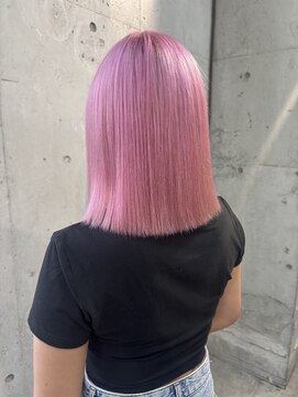 ラニヘアサロン(lani hair salon) ハイピンク/暖色カラー/ペールピンク/ハイトーン/ミディアムヘア