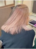 ピンクブロンドインナーカラー/ブリーチデザインカラー/横浜