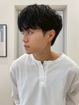 ハニー 町田(HONEY)&nbsp;シャドウパーママッシュ/黒髪/ツーブロック/チャコールグレー1