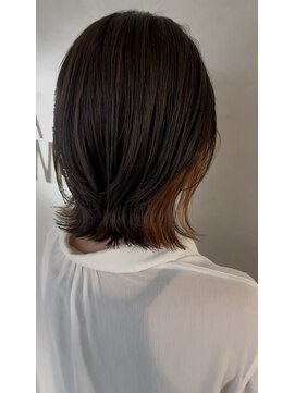 A BY WHO江坂/くびれヘア/インナーカラー/オレンジカラー