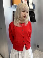 ペレ アネックス 大阪梅田茶屋町店(PELE ANNEX)&nbsp;着物ヘア/ダークアッシュ/ミディアムレイヤーカット/梅田